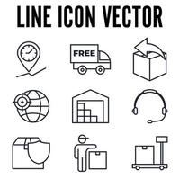 plantilla de símbolo de icono de conjunto logístico para ilustración de vector de logotipo de colección de diseño gráfico y web