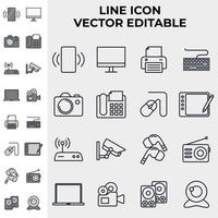 plantilla de símbolo de icono de conjunto de dispositivos de tecnología para ilustración de vector de logotipo de colección de diseño gráfico y web