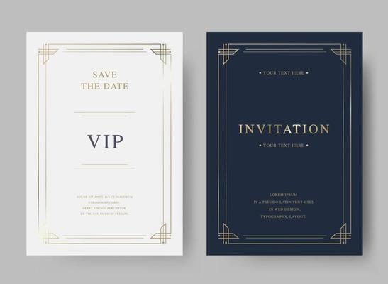 Vintage luxury vector invitation card template