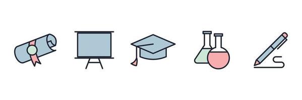 academic. School and Education set icon symbol template for graphic and web design collection logo vector illustration