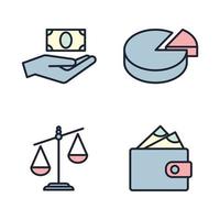 money, finance, payments set icon symbol template for graphic and web design collection logo vector illustration