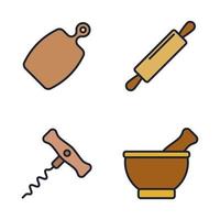 plantilla de símbolo de icono de juego de cocina y cocina para ilustración de vector de logotipo de colección de diseño gráfico y web