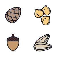 Nuts, seeds and beans elements set icon symbol template for graphic and web design collection logo vector illustration