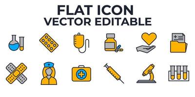 Medicine and Health elements set icon symbol template for graphic and web design collection logo vector illustration