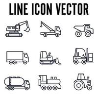 transporte, máquinas de trabajo pesado establecer plantilla de símbolo de icono para la ilustración de vector de logotipo de colección de diseño gráfico y web