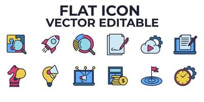 business, digital marketing set icon symbol template for graphic and web design collection logo vector illustration