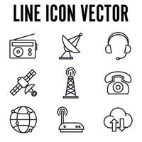 plantilla de símbolo de icono de conjunto de medios y comunicación para ilustración de vector de logotipo de colección de diseño gráfico y web