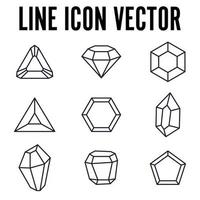 gemas joyas y diamantes conjunto icono símbolo plantilla para diseño gráfico y web colección logo vector ilustración