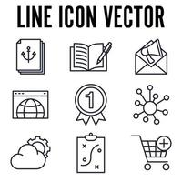 plantilla de símbolo de icono de conjunto de marketing en línea digital para ilustración de vector de logotipo de colección de diseño gráfico y web