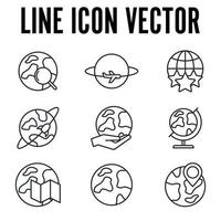 globe set icon symbol template for graphic and web design collection logo vector illustration