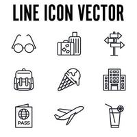 plantilla de símbolo de icono de conjunto de vacaciones de verano para ilustración de vector de logotipo de colección de diseño gráfico y web