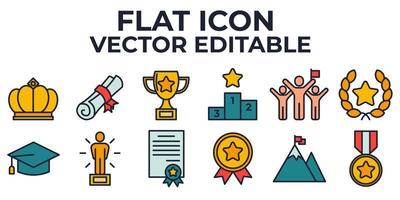 plantilla de símbolo de icono de conjunto de premios ganadores para ilustración de vector de logotipo de colección de diseño gráfico y web