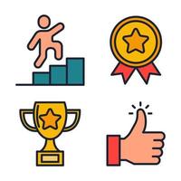 winning awards set icon symbol template for graphic and web design collection logo vector illustration