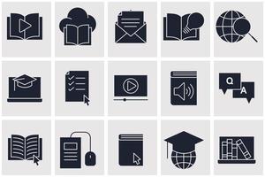 Online Education. e-learning set icon symbol template for graphic and web design collection logo vector illustration