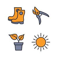 Flower and Gardening set icon symbol template for graphic and web design collection logo vector illustration