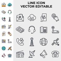 plantilla de símbolo de icono de conjunto de medios y comunicación para ilustración de vector de logotipo de colección de diseño gráfico y web