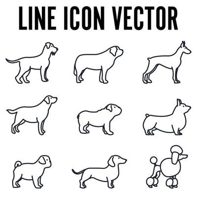 Dogs set icon symbol template for graphic and web design collection logo vector illustration