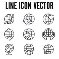 Plantilla de símbolo de icono de conjunto de globo para ilustración de vector de logotipo de colección de diseño gráfico y web