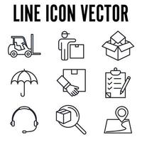 plantilla de símbolo de icono de conjunto logístico para ilustración de vector de logotipo de colección de diseño gráfico y web
