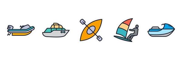 water transportation set icon symbol template for graphic and web design collection logo vector illustration