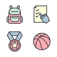 académico. plantilla de símbolo de icono de conjunto de escuela y educación para ilustración de vector de logotipo de colección de diseño gráfico y web
