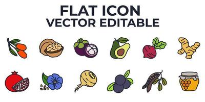 plantilla de símbolo de icono de conjunto de verduras para ilustración de vector de logotipo de colección de diseño gráfico y web