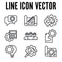 plantilla de símbolo de icono de conjunto de ingeniería para ilustración de vector de logotipo de colección de diseño gráfico y web