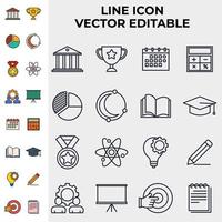 plantilla de símbolo de icono de conjunto de educación para ilustración de vector de logotipo de colección de diseño gráfico y web