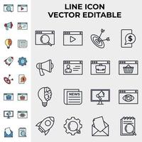 media advertising set icon symbol template for graphic and web design collection logo vector illustration