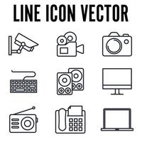 plantilla de símbolo de icono de conjunto de dispositivos de tecnología para ilustración de vector de logotipo de colección de diseño gráfico y web