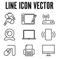 plantilla de símbolo de icono de conjunto de dispositivos de tecnología para ilustración de vector de logotipo de colección de diseño gráfico y web