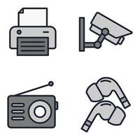 technology device set icon symbol template for graphic and web design collection logo vector illustration