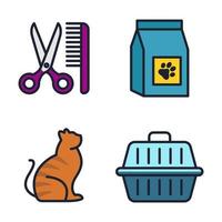 mascota, plantilla de símbolo de icono de conjunto veterinario para ilustración de vector de logotipo de colección de diseño gráfico y web