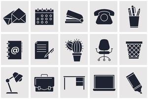 Office workspace set icon symbol template for graphic and web design collection logo vector illustration