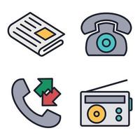 Media and communication set icon symbol template for graphic and web design collection logo vector illustration