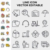 plantilla de símbolo de icono de conjunto logístico para ilustración de vector de logotipo de colección de diseño gráfico y web