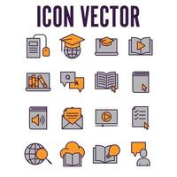 Online Education. e-learning set icon symbol template for graphic and web design collection logo vector illustration