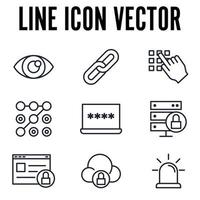 conjunto de elementos de protección y seguridad plantilla de símbolo de icono para la ilustración de vector de logotipo de colección de diseño gráfico y web