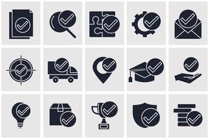 check mark set icon symbol template for graphic and web design collection logo vector illustration