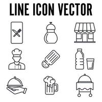 plantilla de símbolo de icono de conjunto de restaurante para ilustración de vector de logotipo de colección de diseño gráfico y web