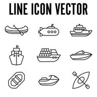 water transportation set icon symbol template for graphic and web design collection logo vector illustration