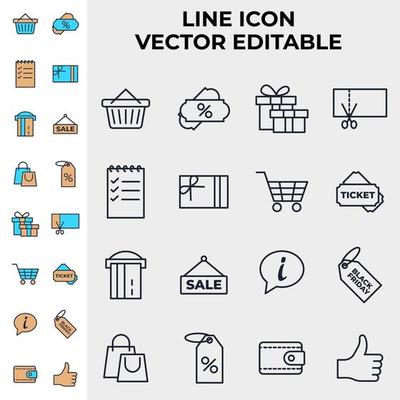 Market Shopping elements set icon symbol template for graphic and web design collection logo vector illustration