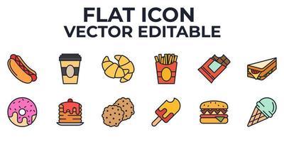 Fast food elements set icon symbol template for graphic and web design collection logo vector illustration