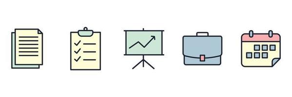 office stationery elements set icon symbol template for graphic and web design collection logo vector illustration