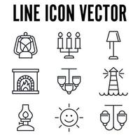 plantilla de símbolo de icono de conjunto de luces para ilustración de vector de logotipo de colección de diseño gráfico y web