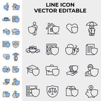 insurance set icon symbol template for graphic and web design collection logo vector illustration