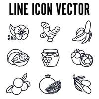 plantilla de símbolo de icono de conjunto de verduras para ilustración de vector de logotipo de colección de diseño gráfico y web