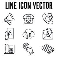 plantilla de símbolo de icono de conjunto de medios y comunicación para ilustración de vector de logotipo de colección de diseño gráfico y web