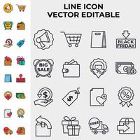 plantilla de símbolo de icono de conjunto de gran venta de viernes negro para ilustración de vector de logotipo de colección de diseño gráfico y web