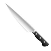 Cartoon kitchenware cultery butcher knife gray gradient color vector